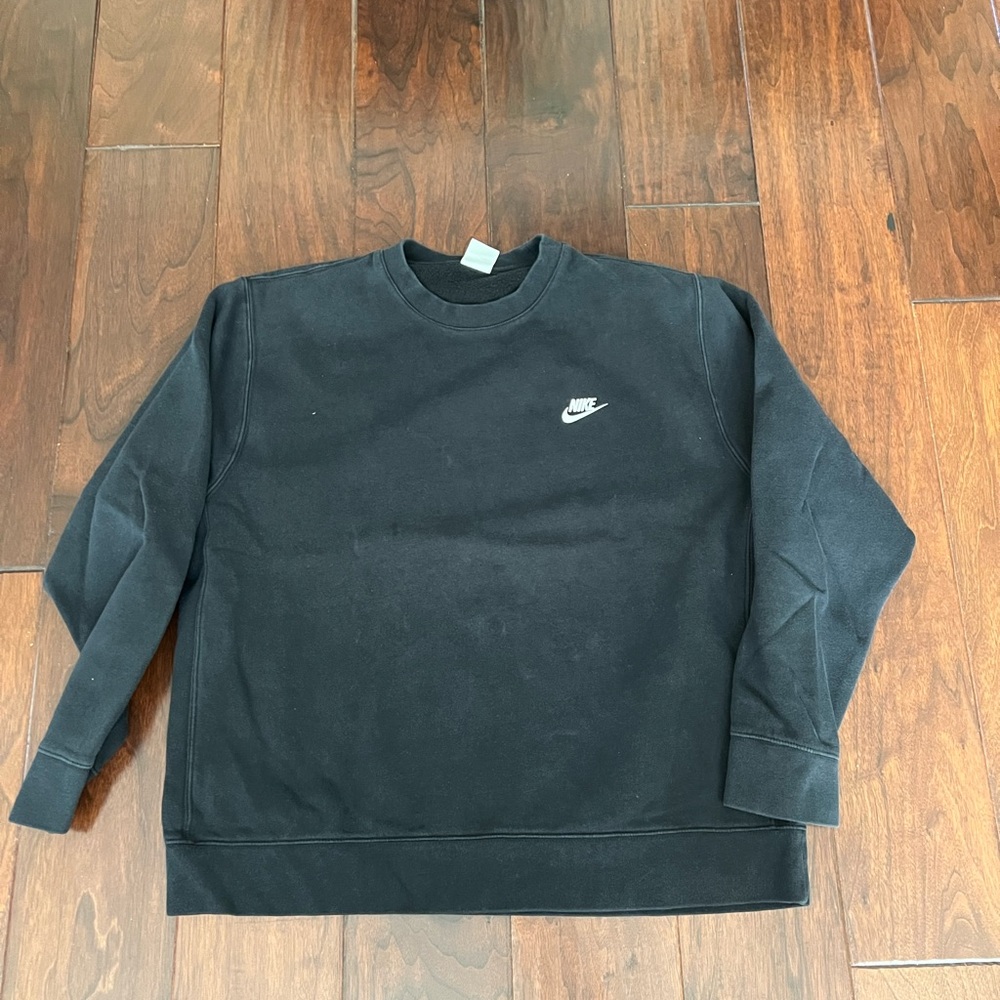 Nike Black Crewneck Sweatshirt with White Swoosh
